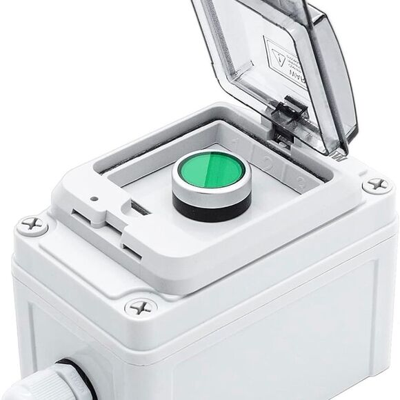 Ip67 button switch outdoor waterproof green self locking junction box and cover - Picture 1 of 8